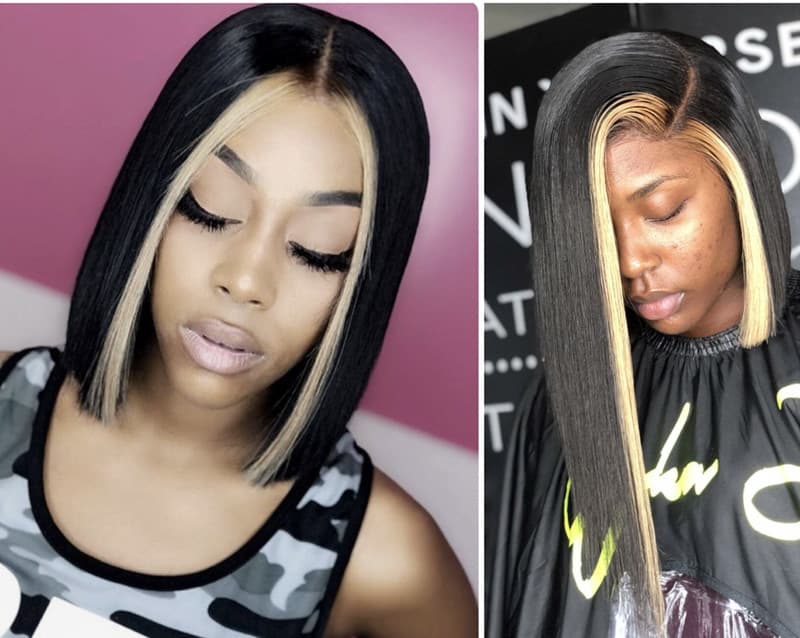 Middle parting 2*4 lace closure bob with highlights-- [BEA004] - Bea Hairs